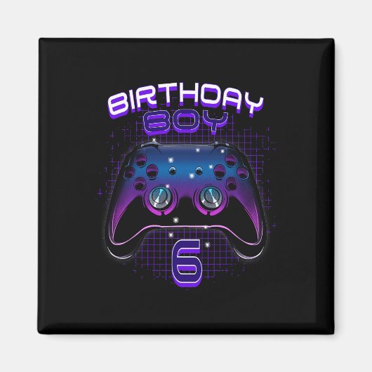 少年6歳のビデオゲームコントローラー ゲーマー 6歳誕生日ギフト マグネット (正面)