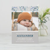 少年6歳の誕生日招待状紙吹雪Photo Navy 招待状 (スタンド正面)