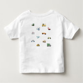 少年 かわいい 乗り物 カー パターン 名前 子ども トドラーTシャツ (裏面)