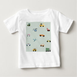 少年 かわいい 乗り物 カー パターン 子ども ベビーTシャツ