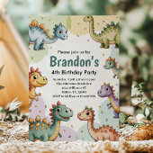 少年 かわいい 恐竜 4歳 誕生日 招待状