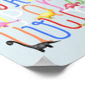 少年 かわいい 恐竜 ABC アルファベット 幼児 ポスター (角)