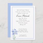 少年《キリスト教》洗礼式や命名式バプテスムブルーワイルドフラワー 案内状 (正面/裏面)