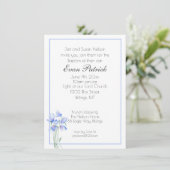 少年《キリスト教》洗礼式や命名式バプテスムブルーワイルドフラワー 案内状 (スタンド正面)