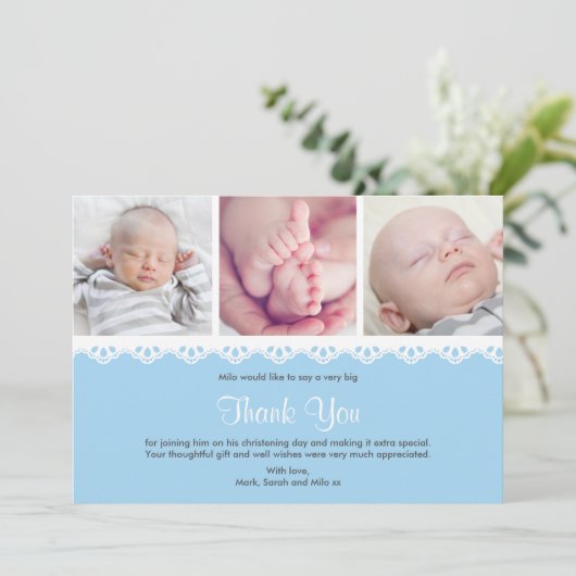 少年《キリスト教》洗礼式や命名式/バプテスマサンキューカード サンキューカード (スタンド正面)