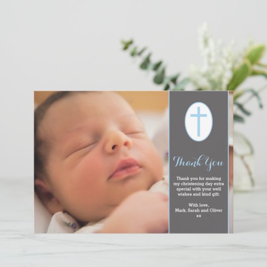 少年《キリスト教》洗礼式や命名式/洗礼サンキューカード サンキューカード (スタンド正面)