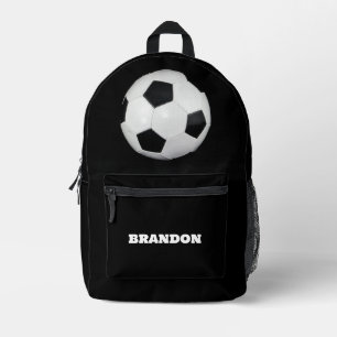 少年 サッカー ボール ブラック おしゃれ オーダーネーム キッズ プリントバックパック