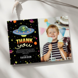 少年 ネオン 宇宙 UFO 誕生日 フォト サンクス サンキューカード