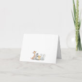 少年 ブルーローズ サファリ ベビーシャワー 感謝カード (裏面)