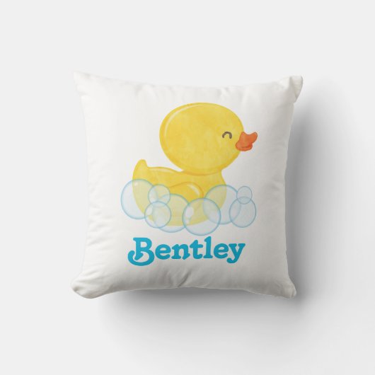 少年 ラバーダック 名前入り クッション (正面)