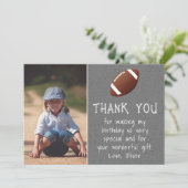 少年 写真 サッカー ボール 子どもの 誕生日 サンキューカード (スタンド正面)