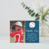 少年 写真 野球ボール ありがとう 誕生日 ポストカード (スタンド正面)