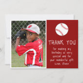 少年 写真 野球ボール 誕生日 サンキューカード (正面)