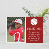 少年 写真 野球ボール 誕生日 サンキューカード (スタンド正面)