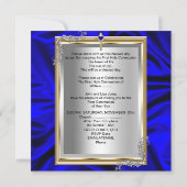 少年 初の聖体拝領 シルバー ゴールド ロイヤルブルー 招待状 (裏面)