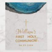 少年 初領聖体 ブルージオード マーブル ゴールドクロス ワインラベル (シングルラベル)