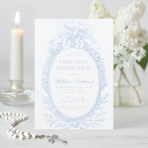 少年　初領聖体　青　白　聖霊　ヴィンテージ