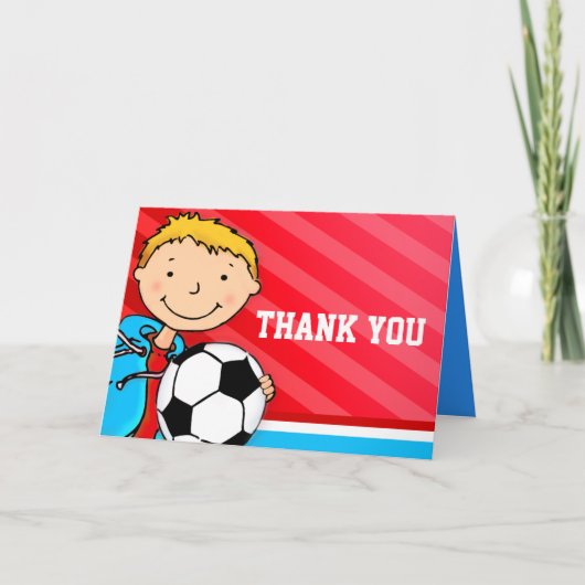 少年 子供の誕生日パーティー お礼カード サンキューカード (正面)