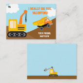 少年 建設トラック 学校 教室 バレンタイン ノートカード (正面/裏面)