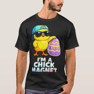 少年・男性のための面白いイースターチキンの駒-私 はチック・マグネット Tシャツ