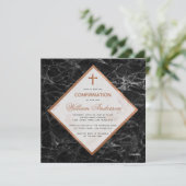 少年 確認 白 黒 大理石 銅 筆記体 招待状 (スタンド正面)