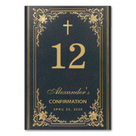 少年 確認 青 金 十字架 エレガント アンティーク テーブルナンバー