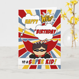 少年 誕生日 スーパーキッズ ピンク コミック カード