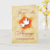 少年、青年、確定おめでとう カード (黄色い花)