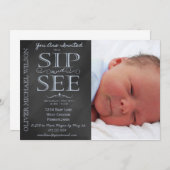 少年Chalkboardフォトシップと参照招待状 招待状 (正面/裏面)