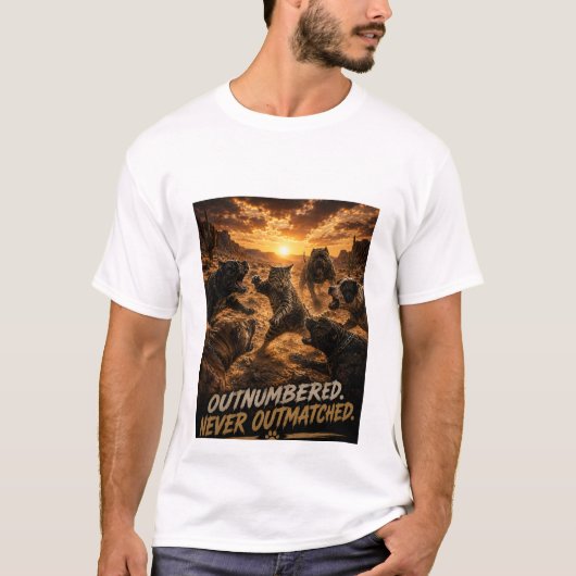 少数に忠誠を誓われ全てに信頼され誰にも恐れられない 猫と Tシャツ (正面)