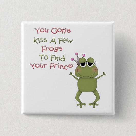 少数のカエルに接吻して下さい 缶バッジ (正面)