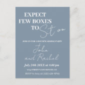 少数のボックスがおもしろい引っ越し祝いパーティーパーティーに置かれることを期待する ポストカード (正面)