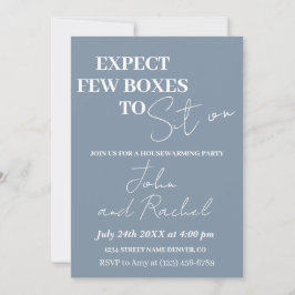 少数のボックスがおもしろい引っ越し祝いパーティーパーティーに置かれることを期待する 招待状