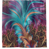 少数の羽の抽象的なフラクタルの芸術を波立たせて下さい シャワーカーテン (正面)