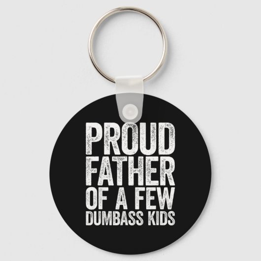 少数誇りを持ったのばかの父 – 子供のパパのおもしろい父親 キーホルダー (正面)