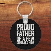 少数誇りを持ったのばかの父 – 子供のパパのおもしろい父親 キーホルダー (正面)