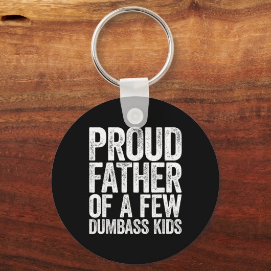 少数誇りを持ったのばかの父 – 子供のパパのおもしろい父親 キーホルダー (正面)