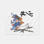 少林僧のTシャツ フリースブランケット (正面(横))