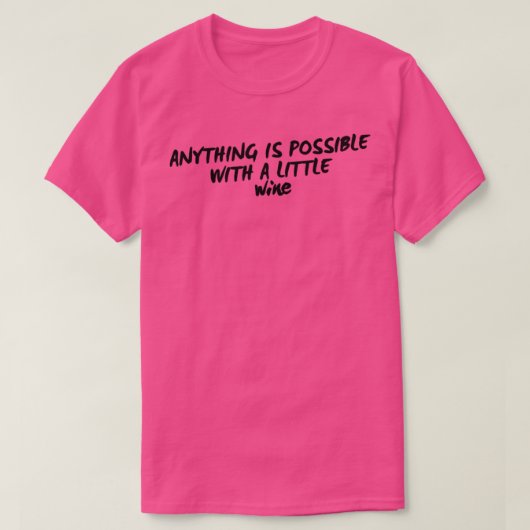 少量のワインなら何でも可おもしろい能 Tシャツ (デザイン正面)