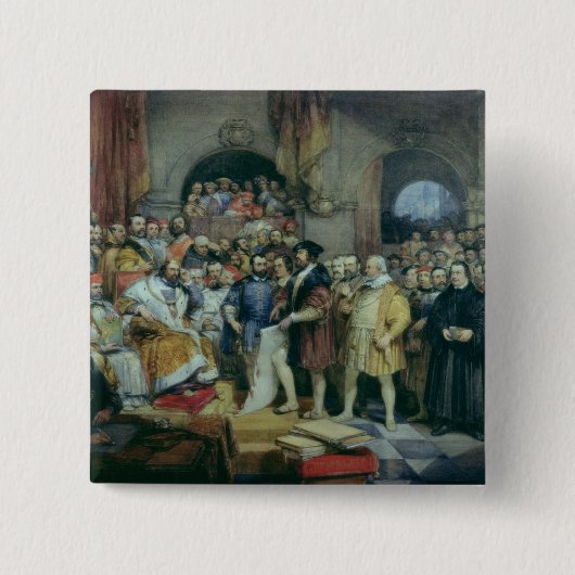 尖塔のダイエット、1529年4月19日、 缶バッジ (正面)