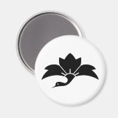 尖頭葉の鶴の形をした菱形の花 マグネット (正面/裏面)