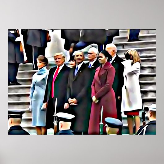 就任式のオバマ大統領とドナルド・トランプ ポスター (正面)