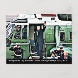 就任式のオバマ大統領とドナルド・トランプ ポストカード