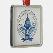 就任式のドナルド・トランプマイクのペニーの2017年のロゴ米国 メタルオーナメント (右)