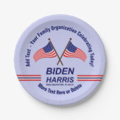 就任式のパーティー名前を追加文字小7" ペーパープレート (正面)