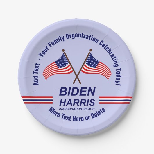 就任式のパーティー名前を追加文字小7" ペーパープレート (正面)