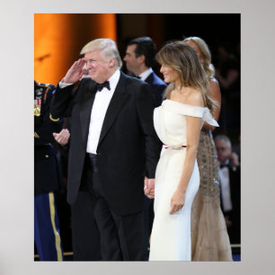 就任式の日にドナルド&メラニアトランプ ポスター