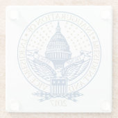 就任式2017年トランプ・ペンセロゴUSA ガラスコースター (裏面)