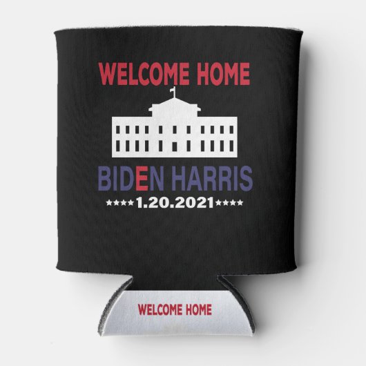 就任式2021ウェルカムホームバイデン氏ハリス 缶クーラー (正面)