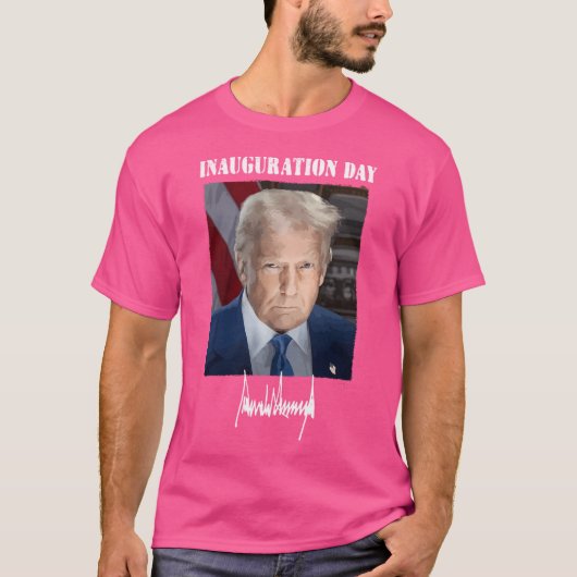 就任式2025年ドナルドトランプ大統領のP Tシャツ (正面)